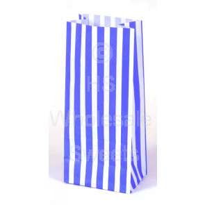 Blue & White Candy Stripe Bags 10 x 4 Inch 100 Count