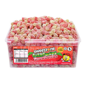 Sweetzone Fizzy Mini Strawberries Tub 740g
