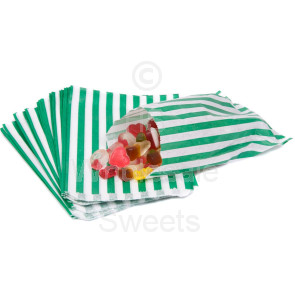 Green Candy Stripe Bags 5 x 7 Inch 1000 Count