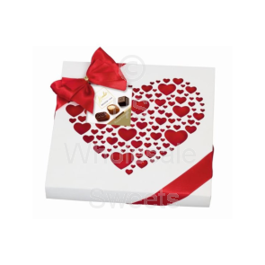 Hamlet Box Choc Heart White Red With Ribbon 250g