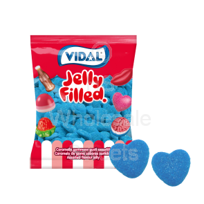 Vidal Shiny Blue Raspberry Hearts 1kg