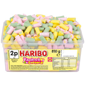 Haribo Rhubarb & Custard Tub 300X2P