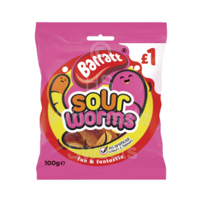 Barratt Sour Worms PMP £1 12x100g