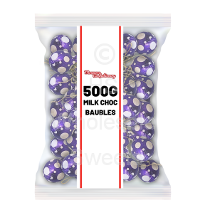 Milk Chocolate Christmas Baubles 500g