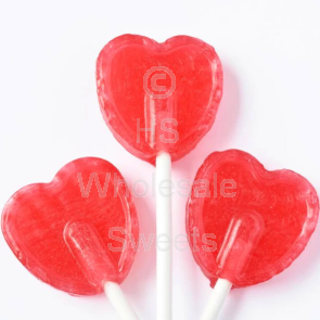 Cherry Heart Lollipops 1kg