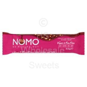 Nomo Fruit & Crunch Vegan Chocolate Bar 24 x 32g