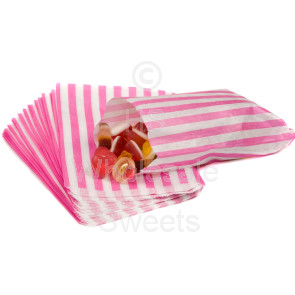 Pink Candy Stripe Bags 5 X 7 Inch 1000 Pieces