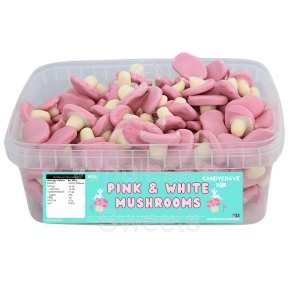 Candycrave Pink & White Mushrooms Tub 600g