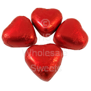 Kingsway Red Foiled Milk Chocolate Hearts 1kg