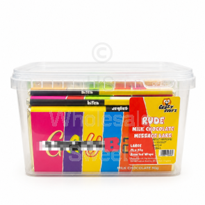 Rude Milk Chocolate Message Bars 24x90g
