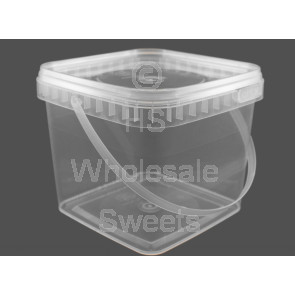 Clear Square Bucket Tub 1l