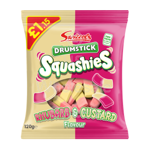 Swizzels Squashies Drumsticks Rhubarb & Custard PMP 12 x £1.15