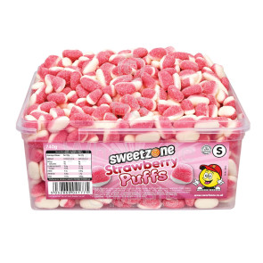 Sweetzone Strawberry Puffs Tub 740g