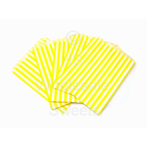 Yellow Candy Stripe Bags 5 X 7 Inch 1000 Pieces