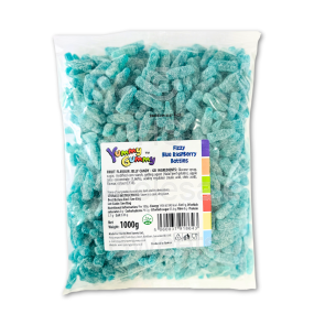 Yummy Gummy Fizzy Blue Raspberry Bottles 1kg